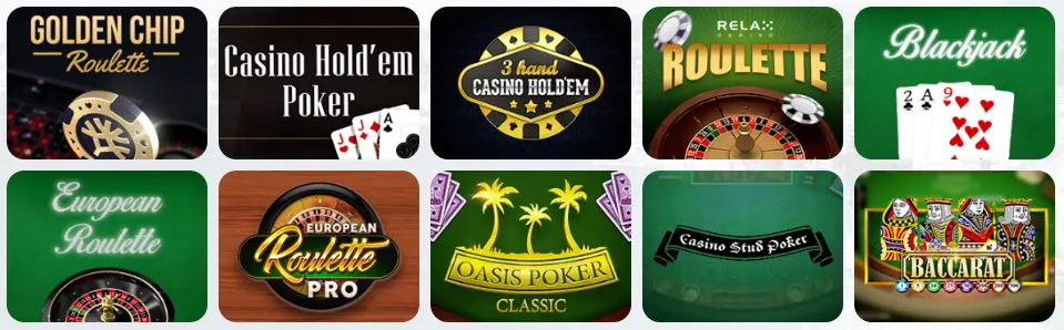 Jeux de table au Casino Players Club VIP